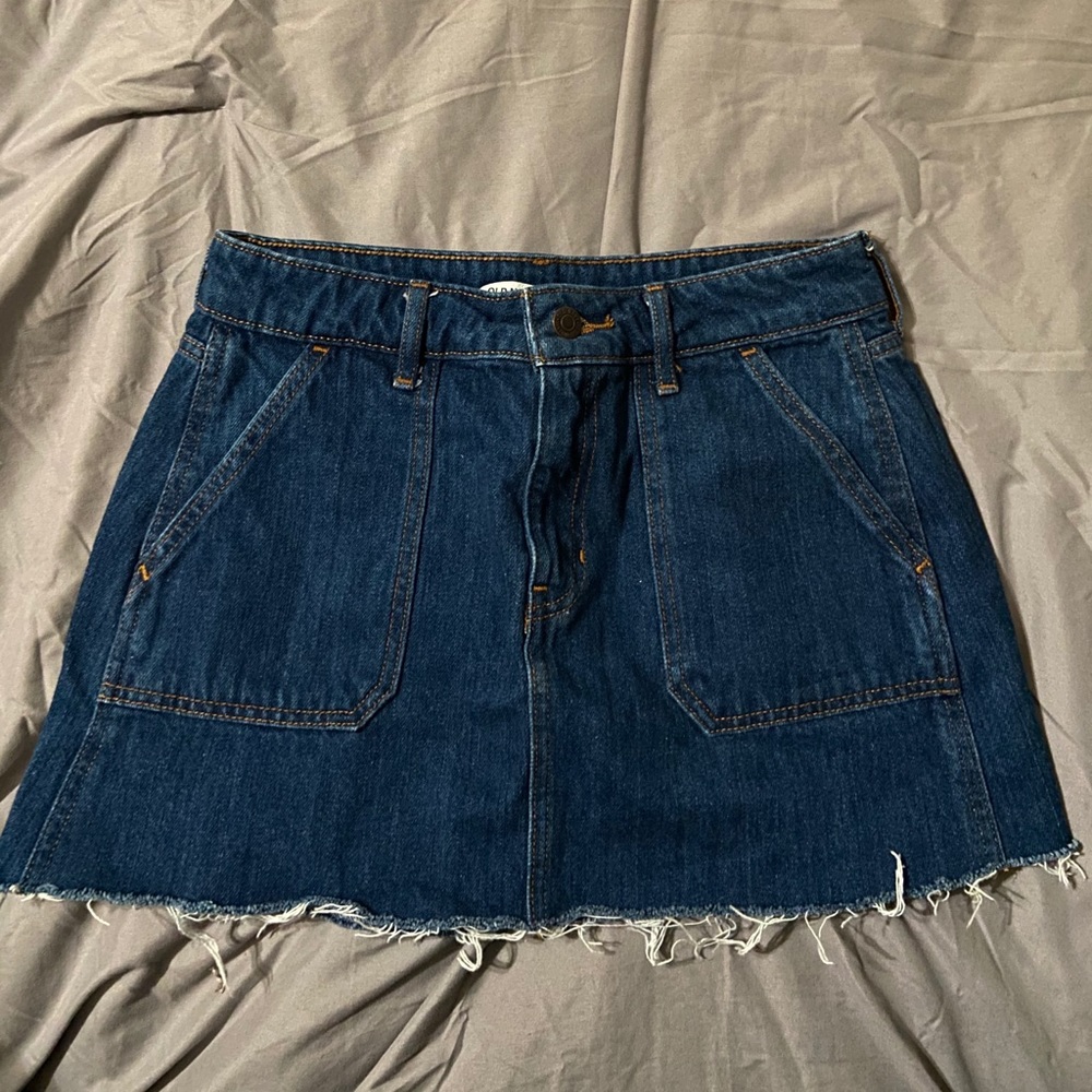 Blue denim skirt